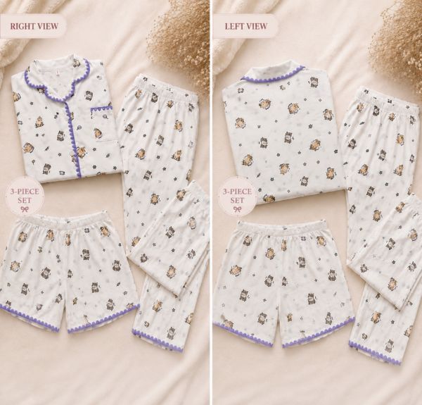 ChatGPT Image Sep 1, 2026, 09_42_59 PM Lavender Printed 3-Piece Nightsuit
